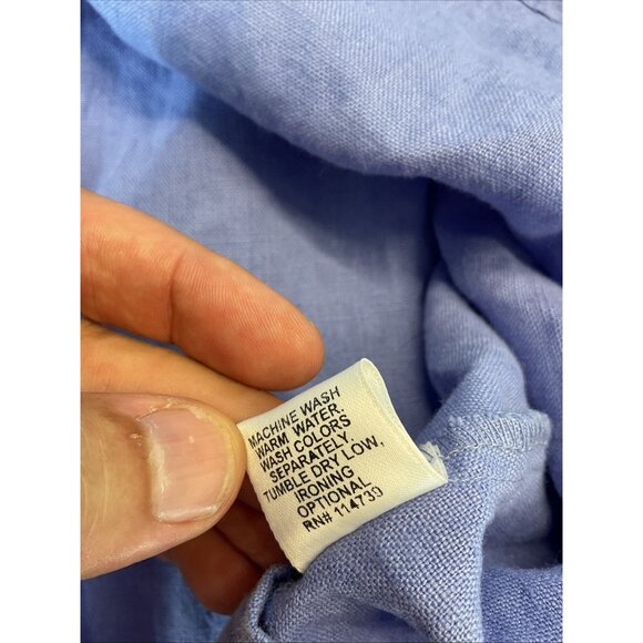 Flax Women’s Summer Blue Linen Midi‎ tank Dress sz M Lagenlook artsy oversized - Picture 7 of 10